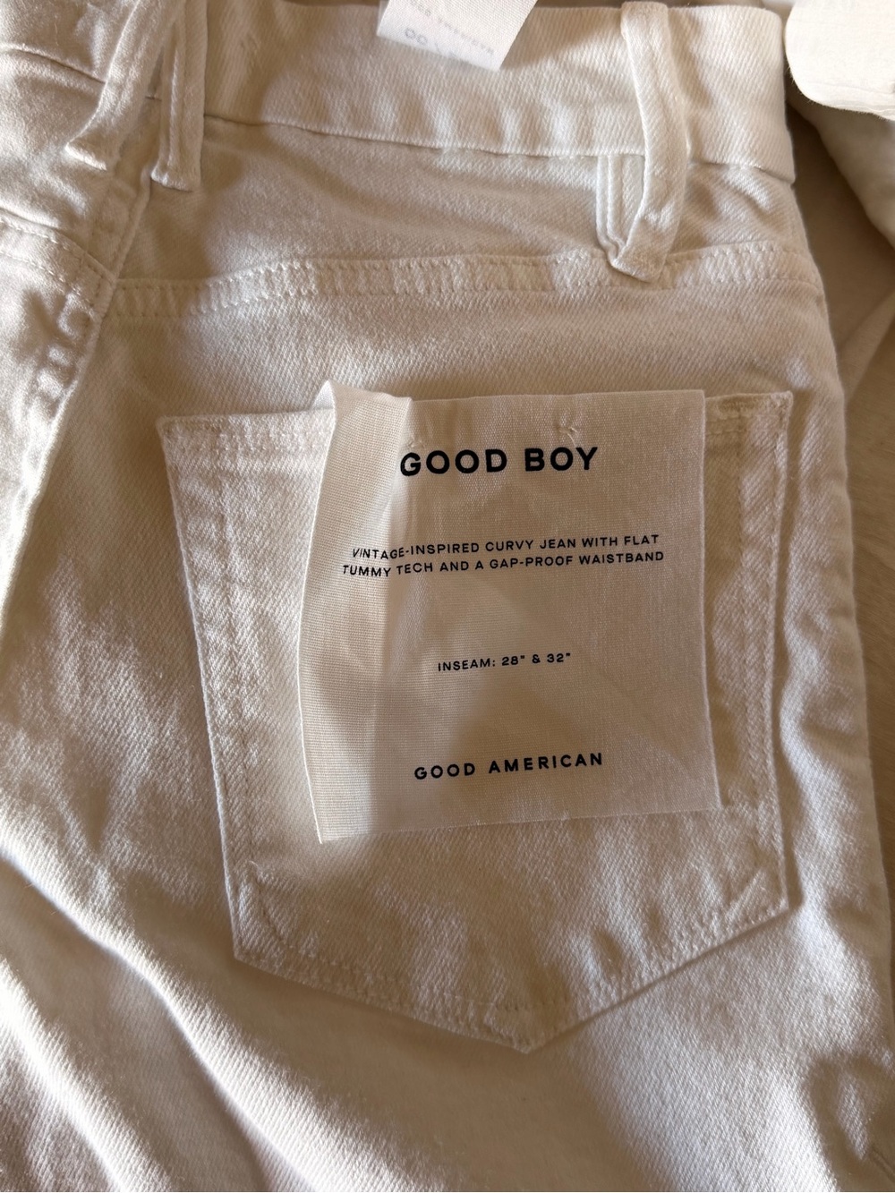 Good American Good Boy White Curvy Jeans